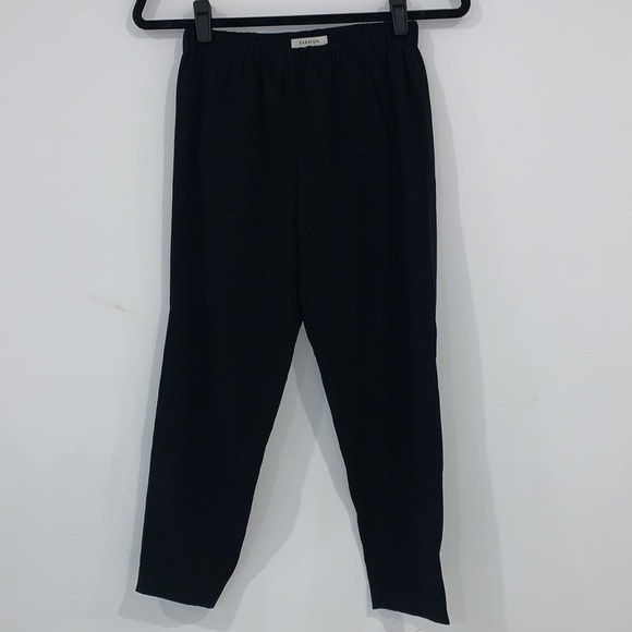 ARITZIA Babaton Black Dextor Mid Rise Ankle Trousers Tuxedo Pants size XS - Picture 3 of 16